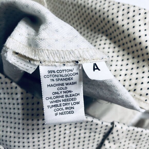 LOFT Pants Womens 00 Beige Black Micro Dot Print Ankle Stretch Classic Business - Picture 6 of 7